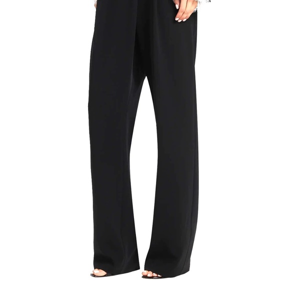 Unworn Cinq A Sept Juliet Wrap Front Straight Leg Trousers in Black - Picture 3 of 11